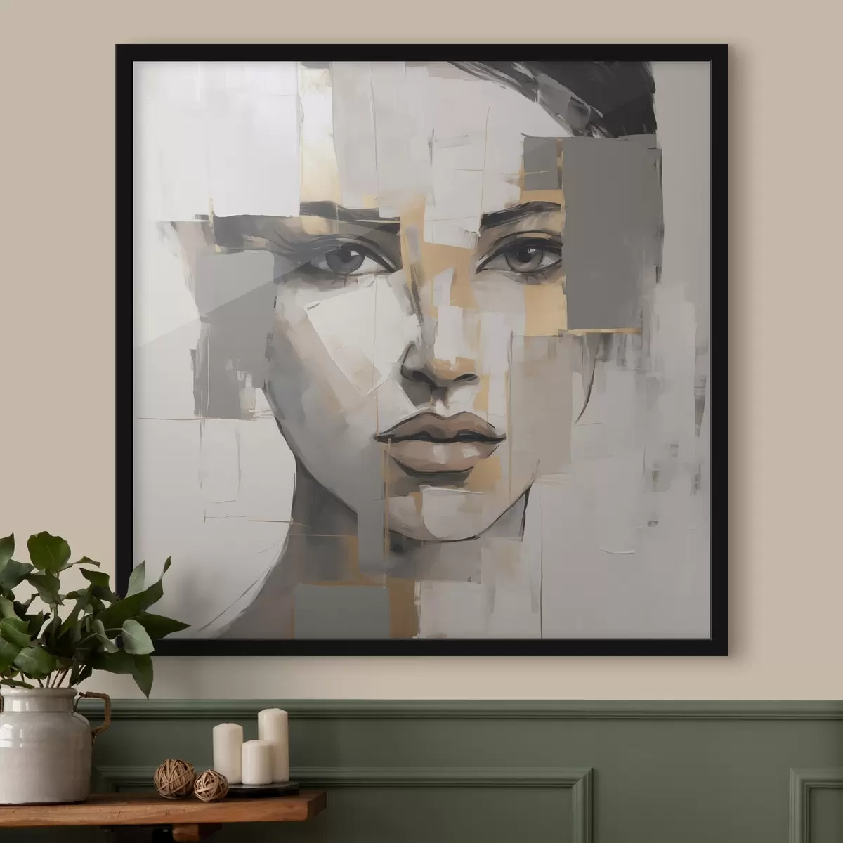 Poster Portret feminin abstract, imitație de pictură f49056