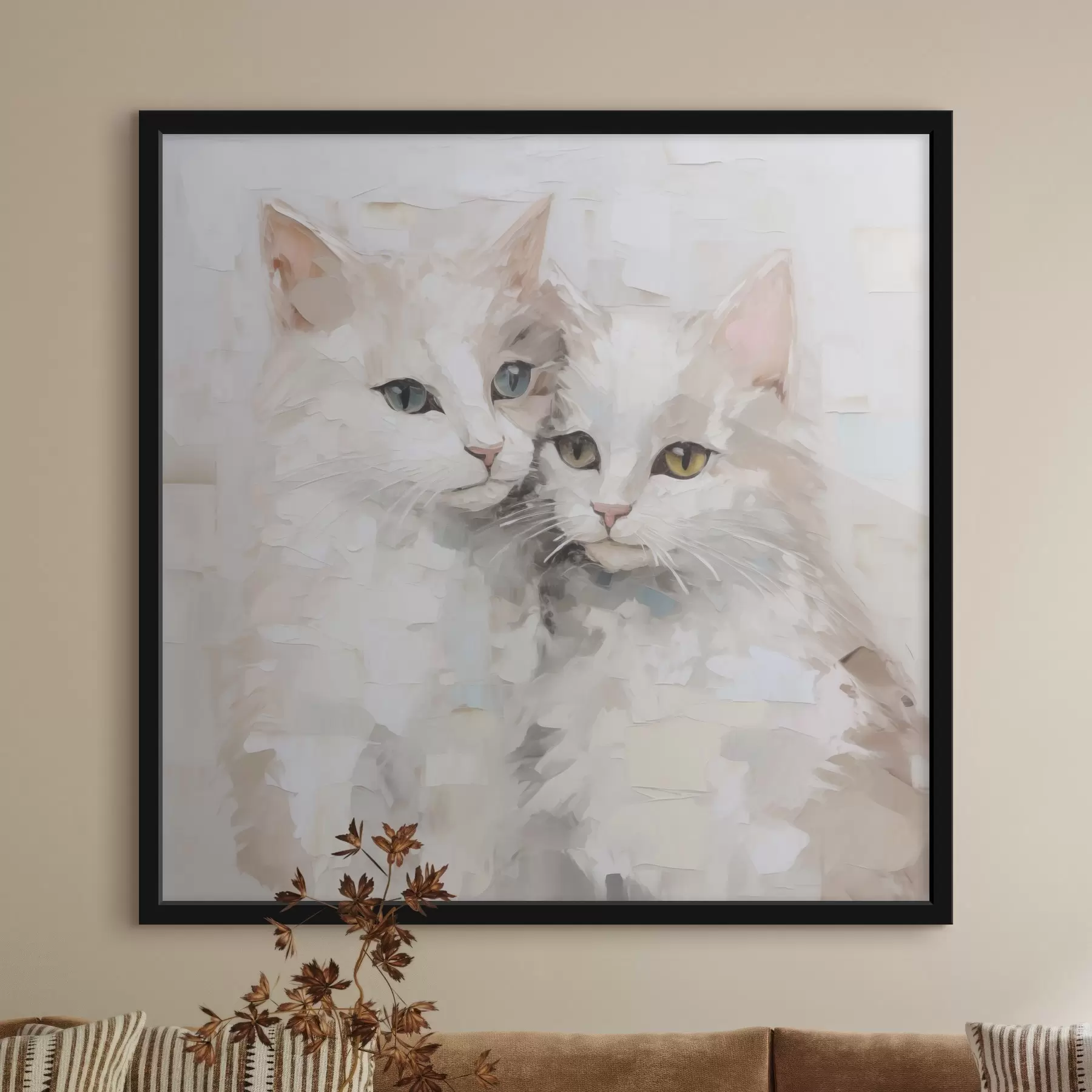 fototapet Pictură imitație pisici f49059