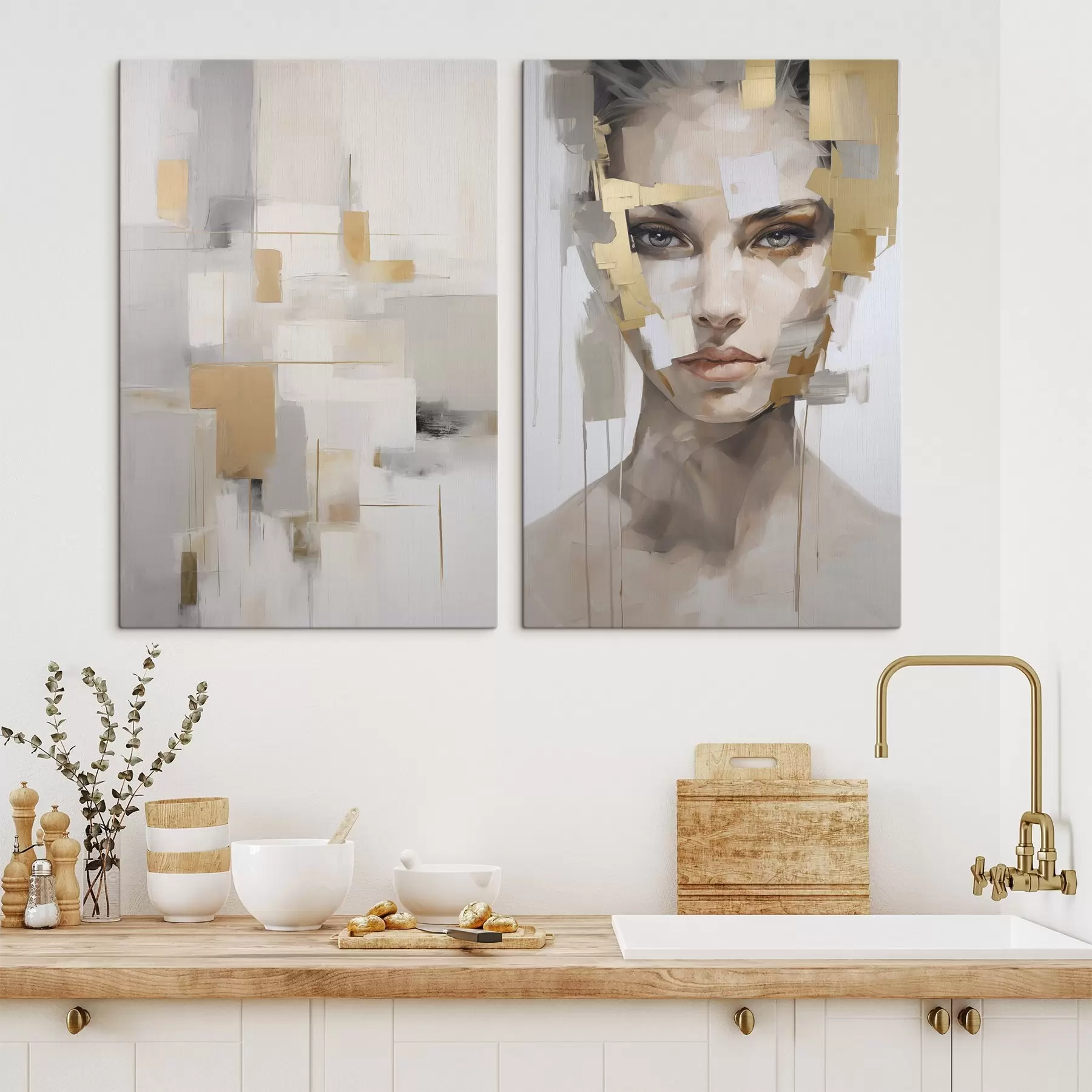 Tablouri Abstracție modernă și un portret feminin m30436