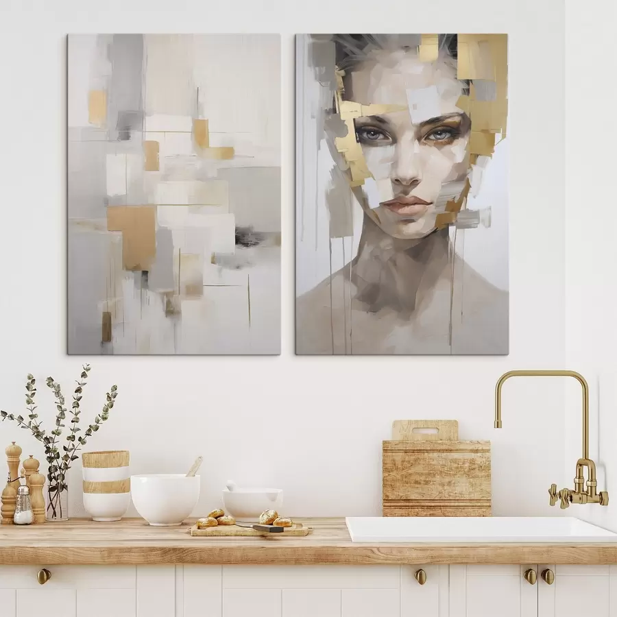 Tablouri Abstracție modernă și un portret feminin m30436