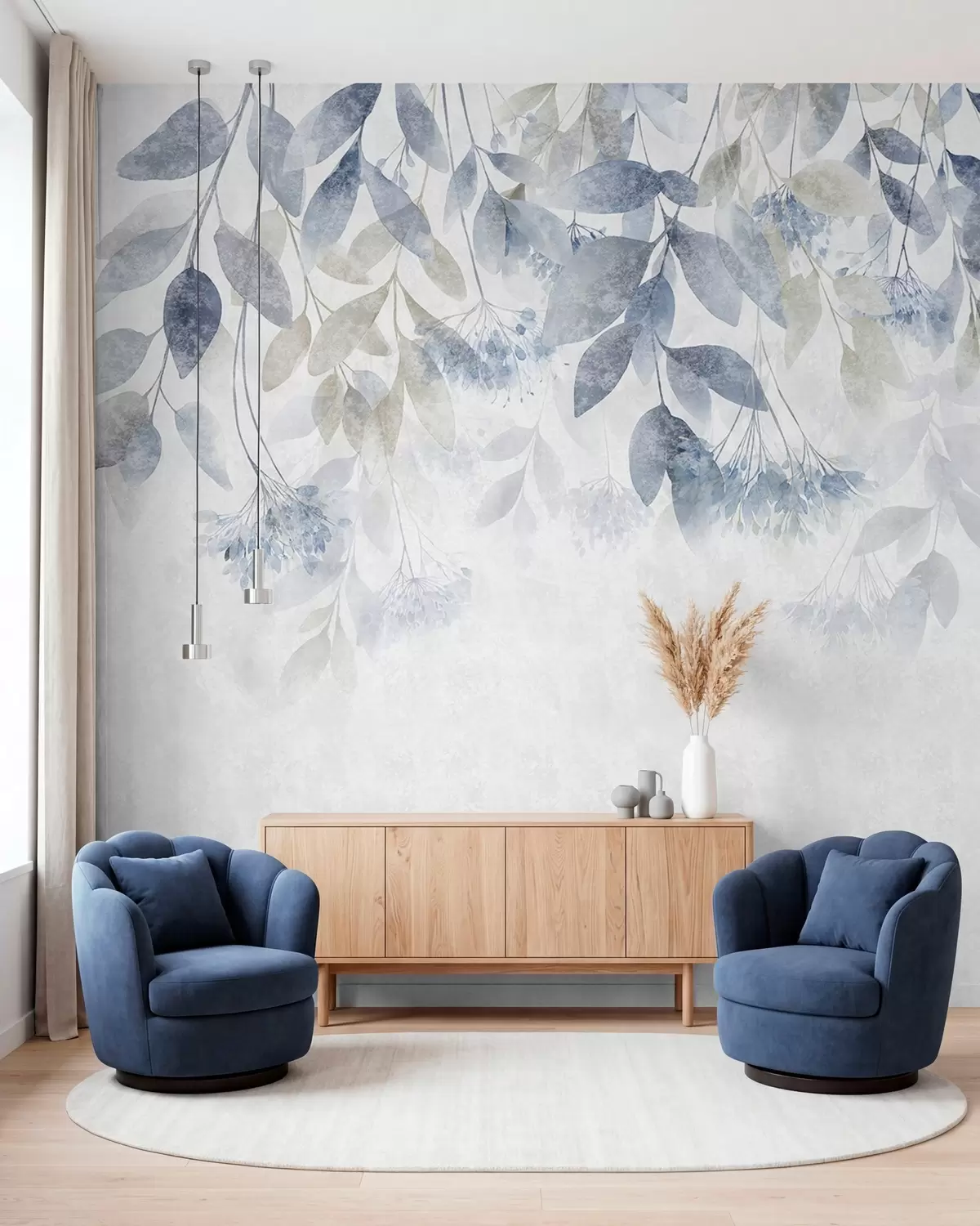 fototapet Cascadă de frunze în denim w05565v1