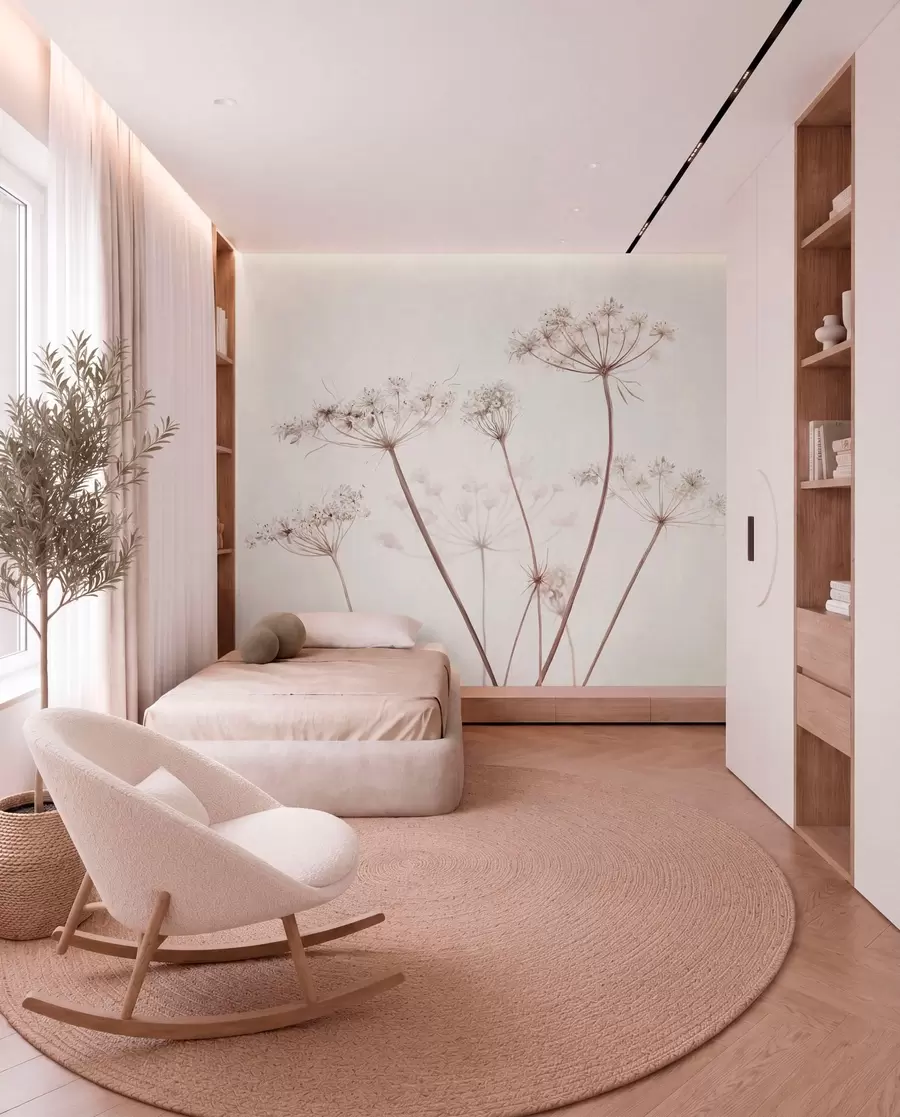 fototapet Umbele uscate pe un fundal minimalist, deschis la culoare w05543