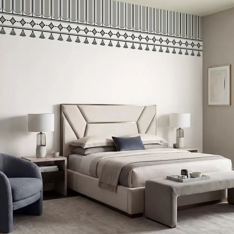 fototapet Bordură decorativă în nuanțe de verde și gri w05151v2