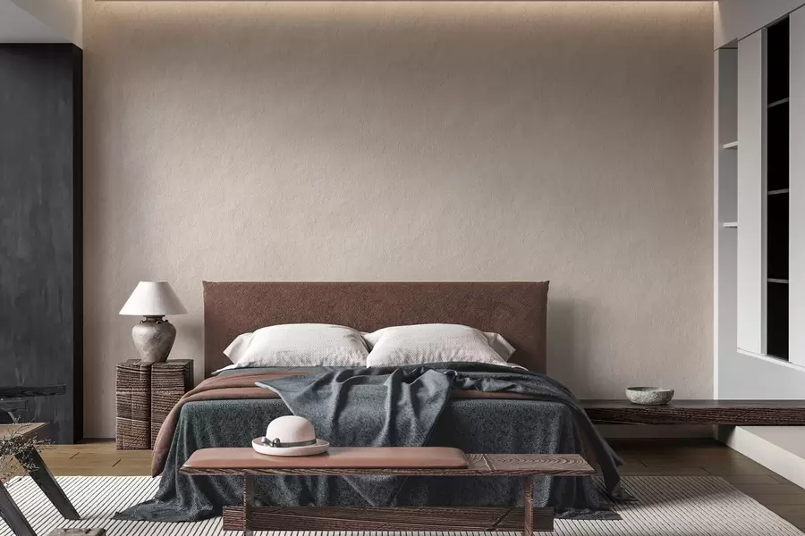 fototapet Fundal bej deschis în stil tencuială decorativă, stil minimalist, textură de piatră w09800