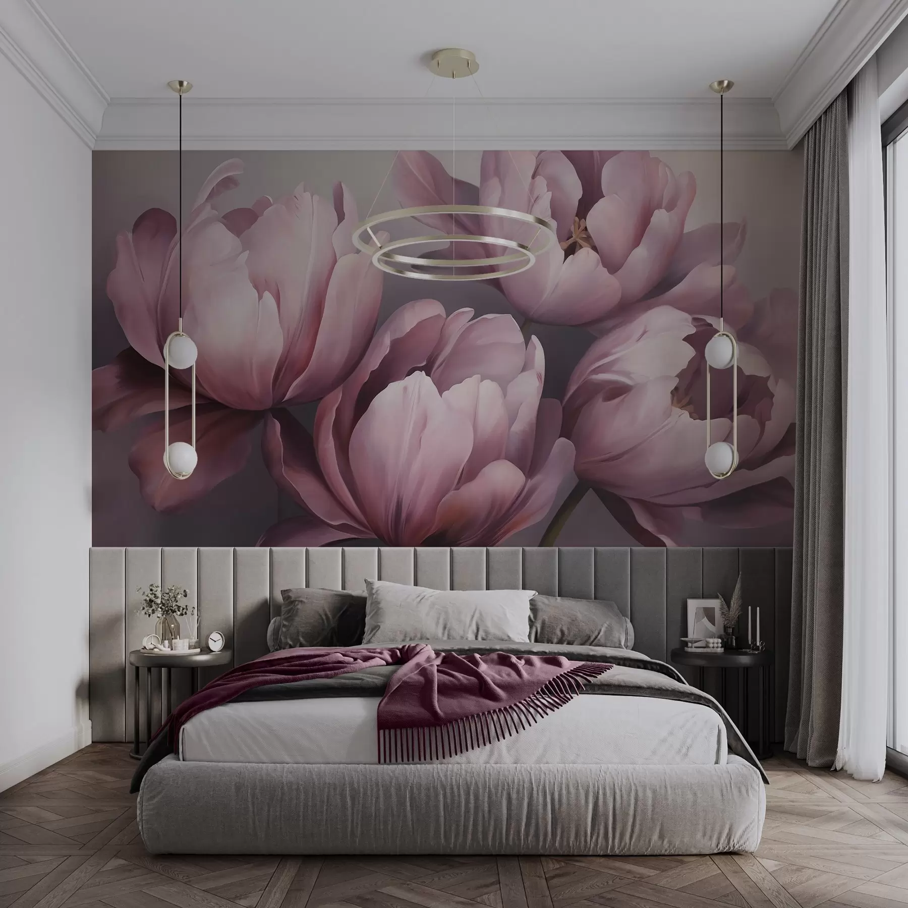 fototapet Pictură abstractă cu imitație de lalele w05593