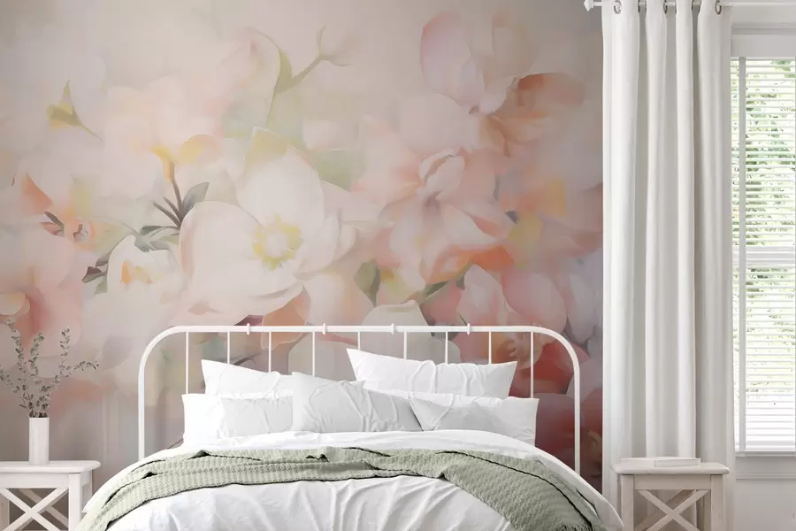 fototapet Imitație delicată de flori abstracte în stil pictural w05594