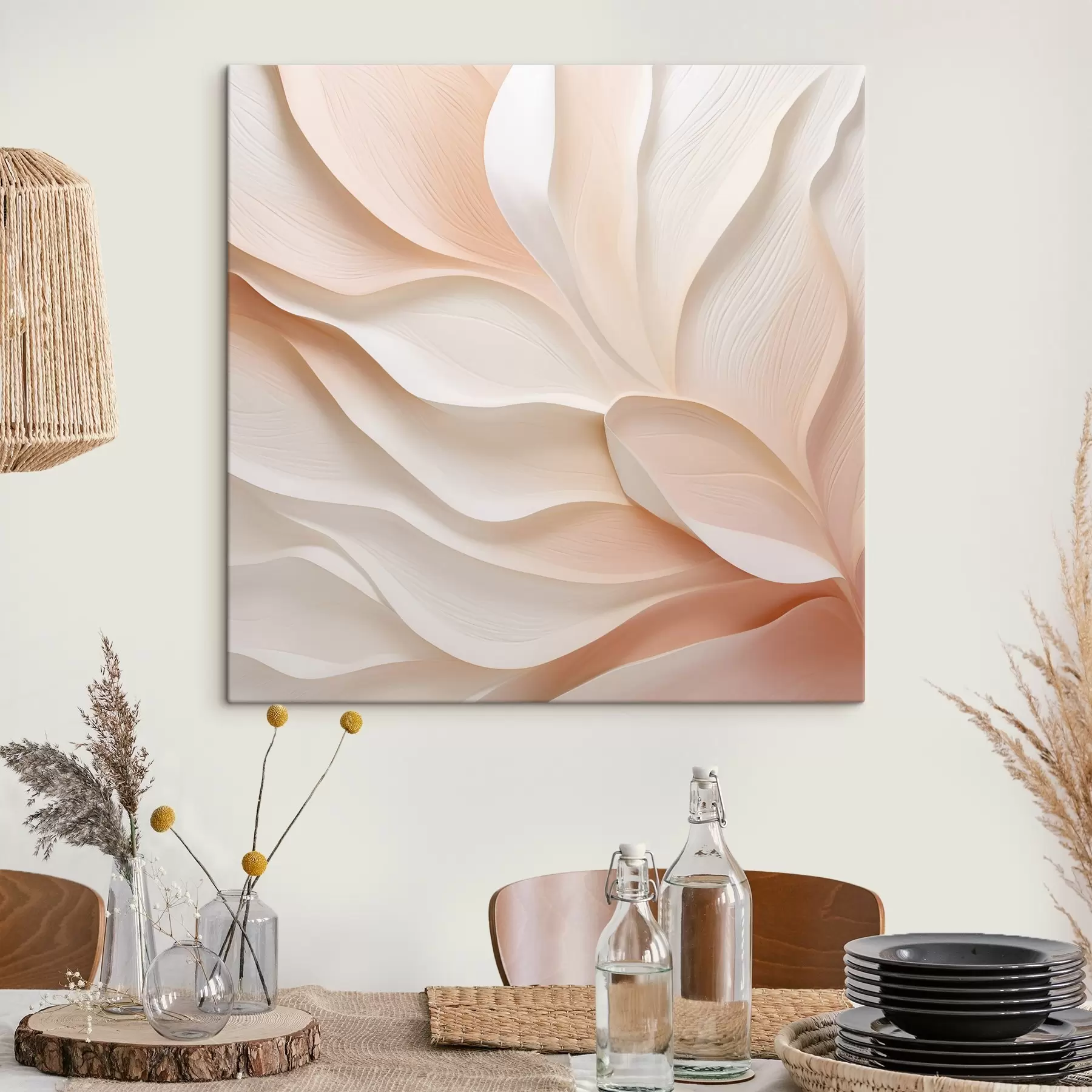 Tablouri Abstracție cu imitație de tușe volumetrice s49061