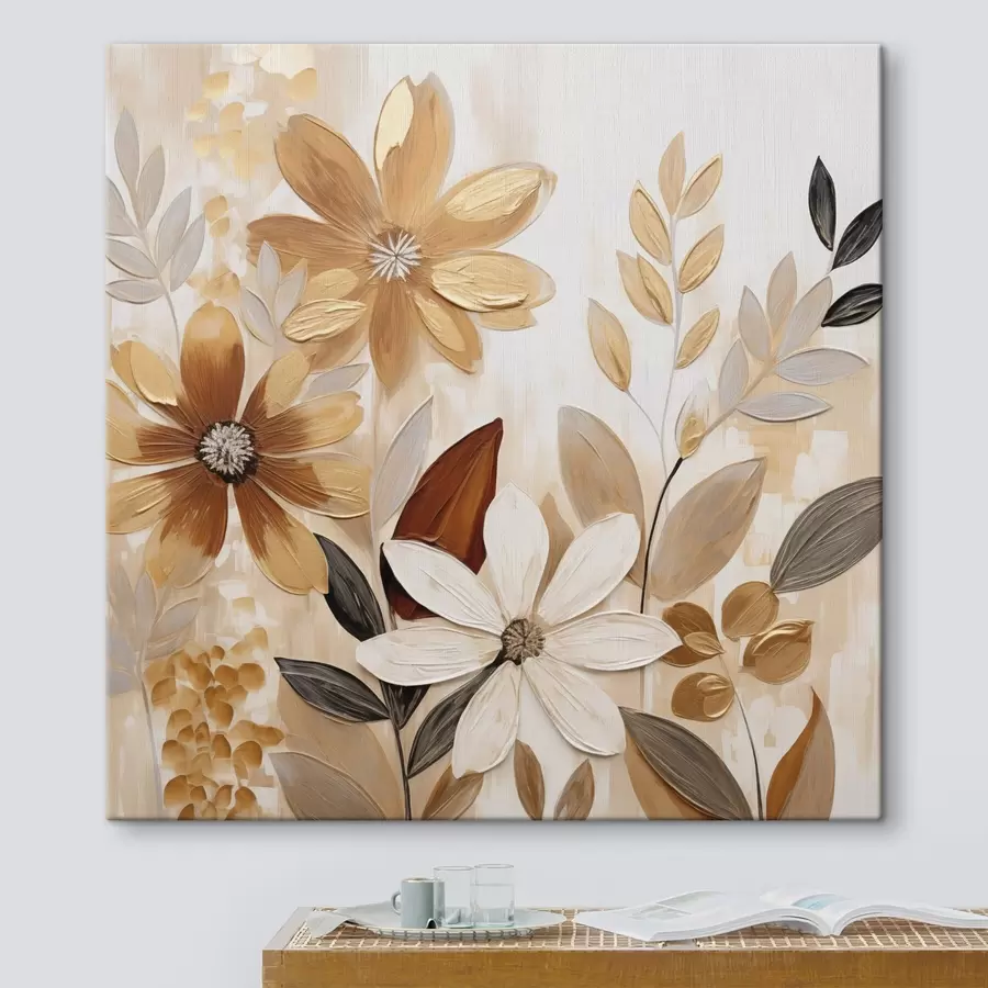Tablouri Imitare picturală a unor flori stilizate s49071