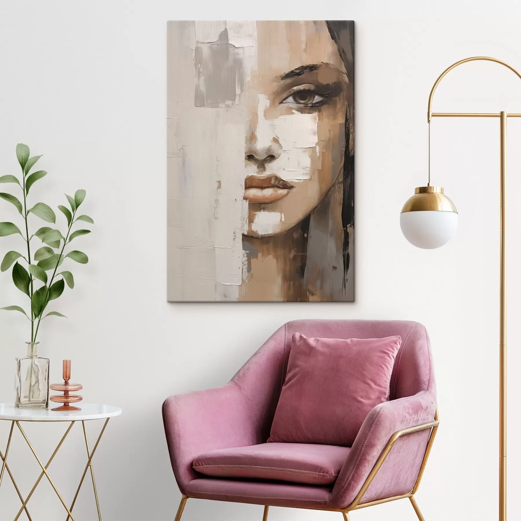 Tablouri Portret feminin abstract, imitație de pictură s49076