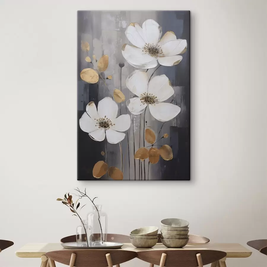 Tablouri Abstracție cu flori, imitație de pictură s49077
