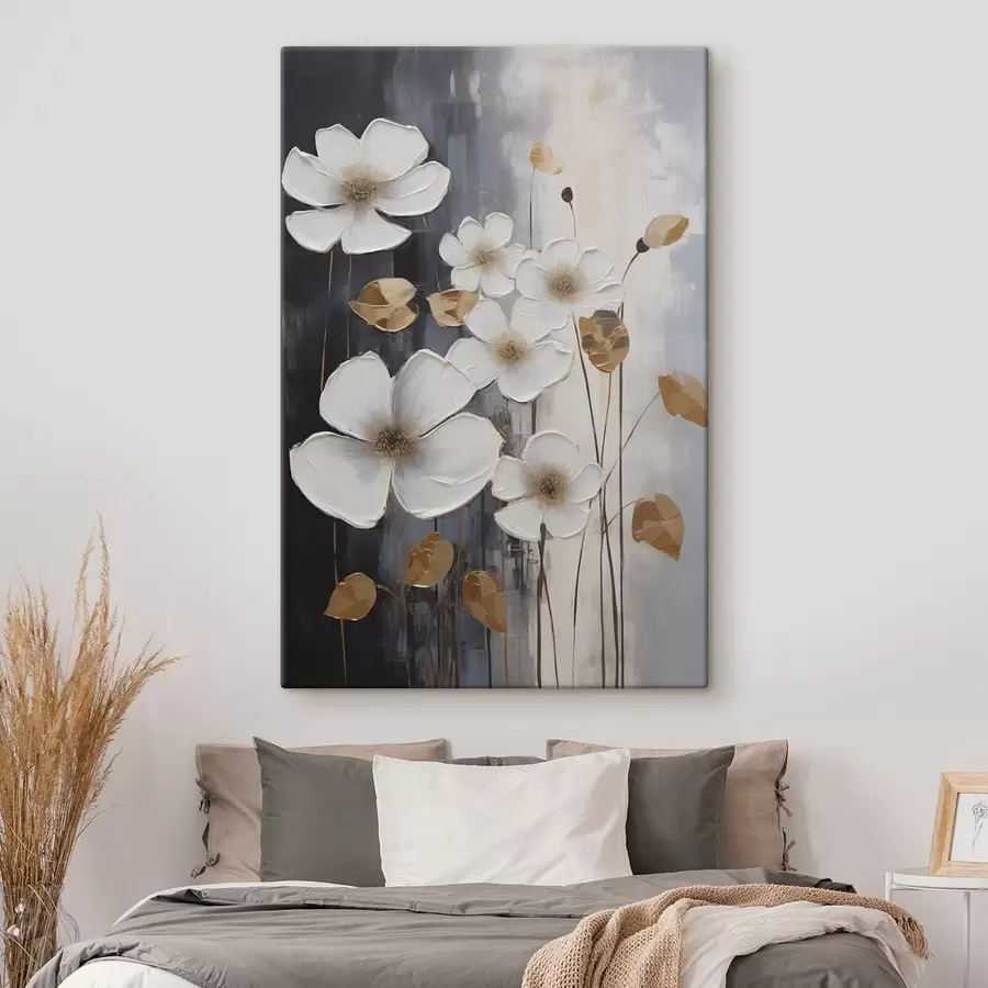 Tablouri Abstracție cu flori, imitație de pictură s49078