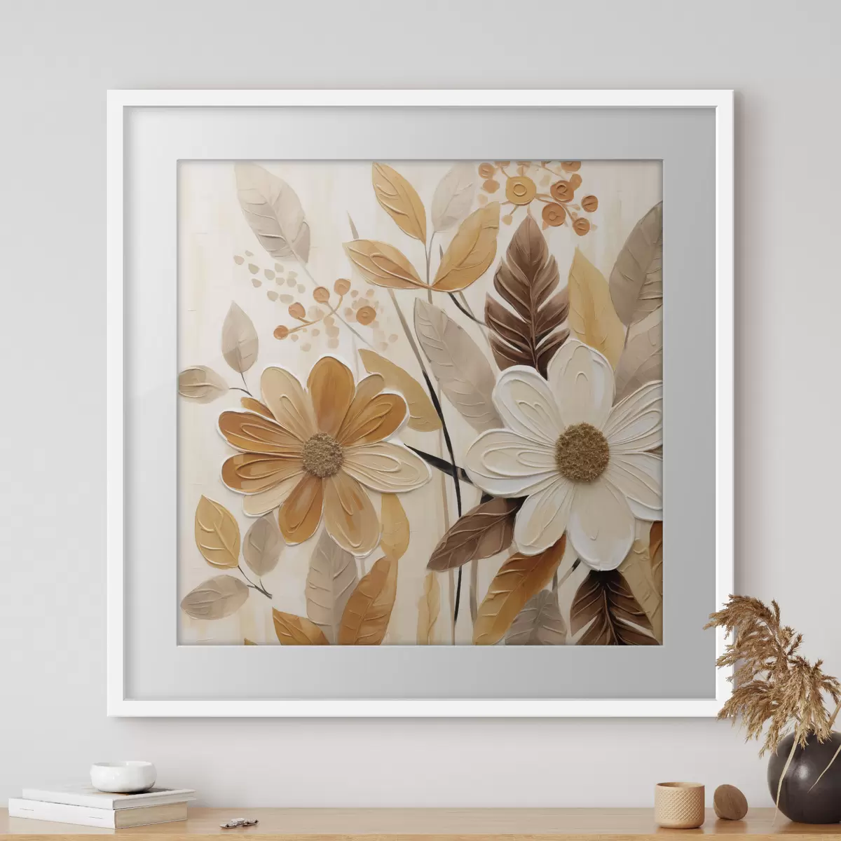 Poster Imitare picturală a unor flori stilizate f49072