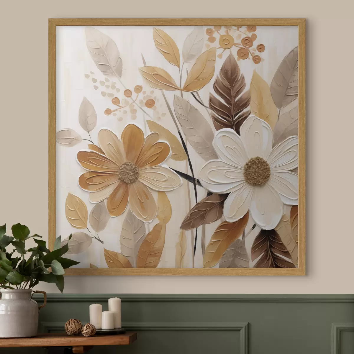 Poster Imitare picturală a unor flori stilizate f49072
