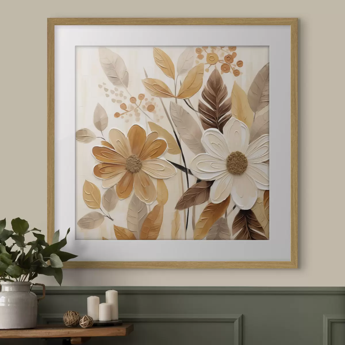 Poster Imitare picturală a unor flori stilizate f49072