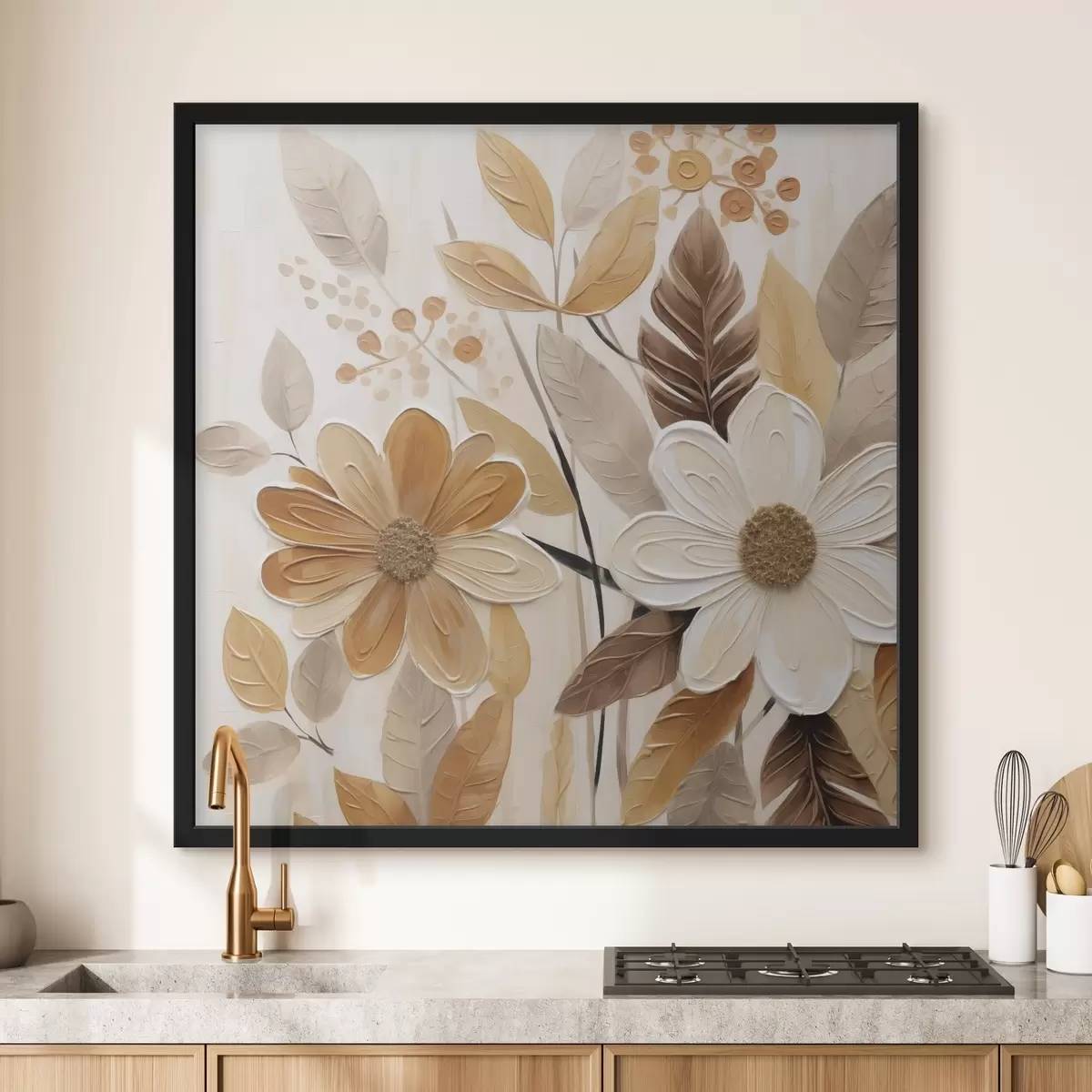 Poster Imitare picturală a unor flori stilizate f49072