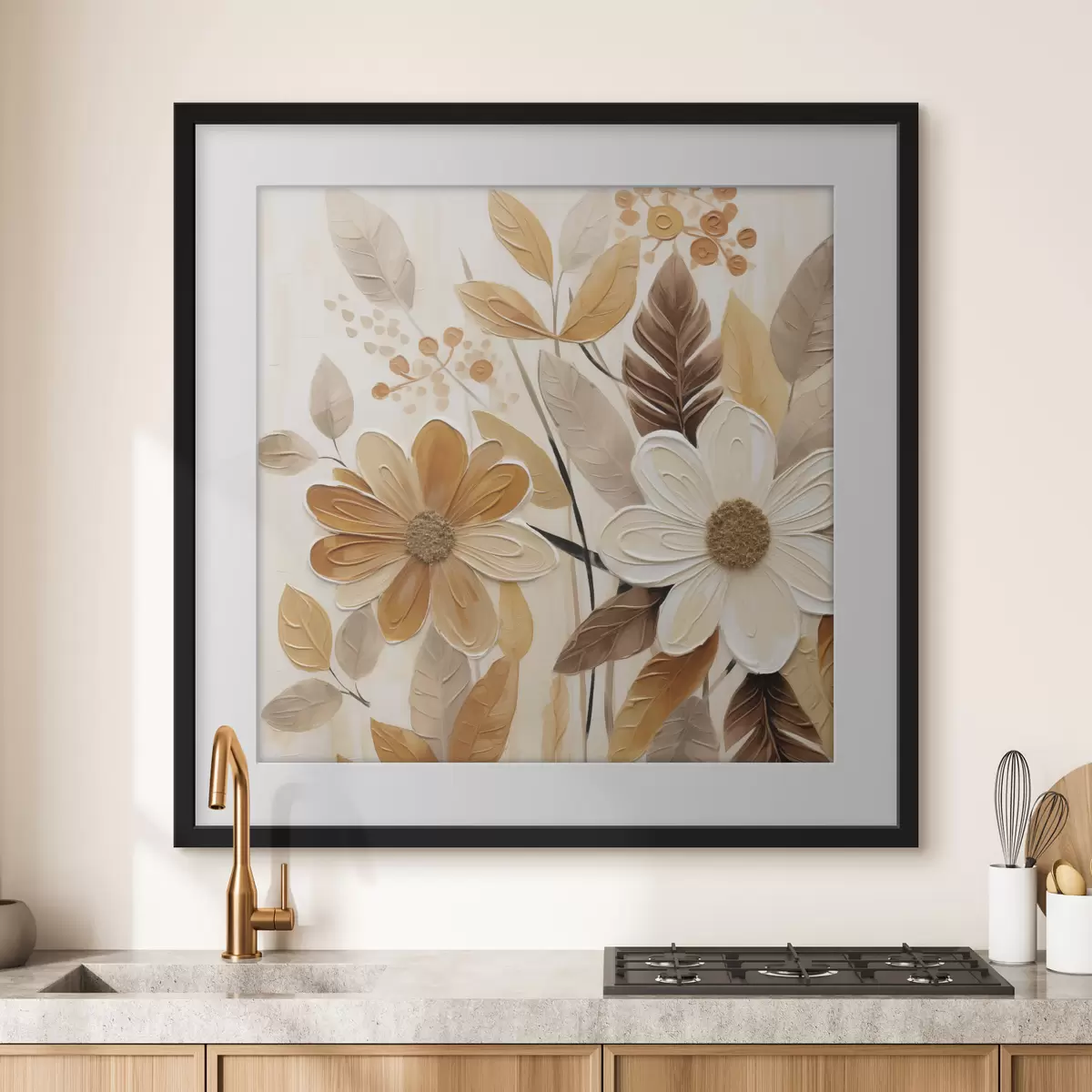 Poster Imitare picturală a unor flori stilizate f49072