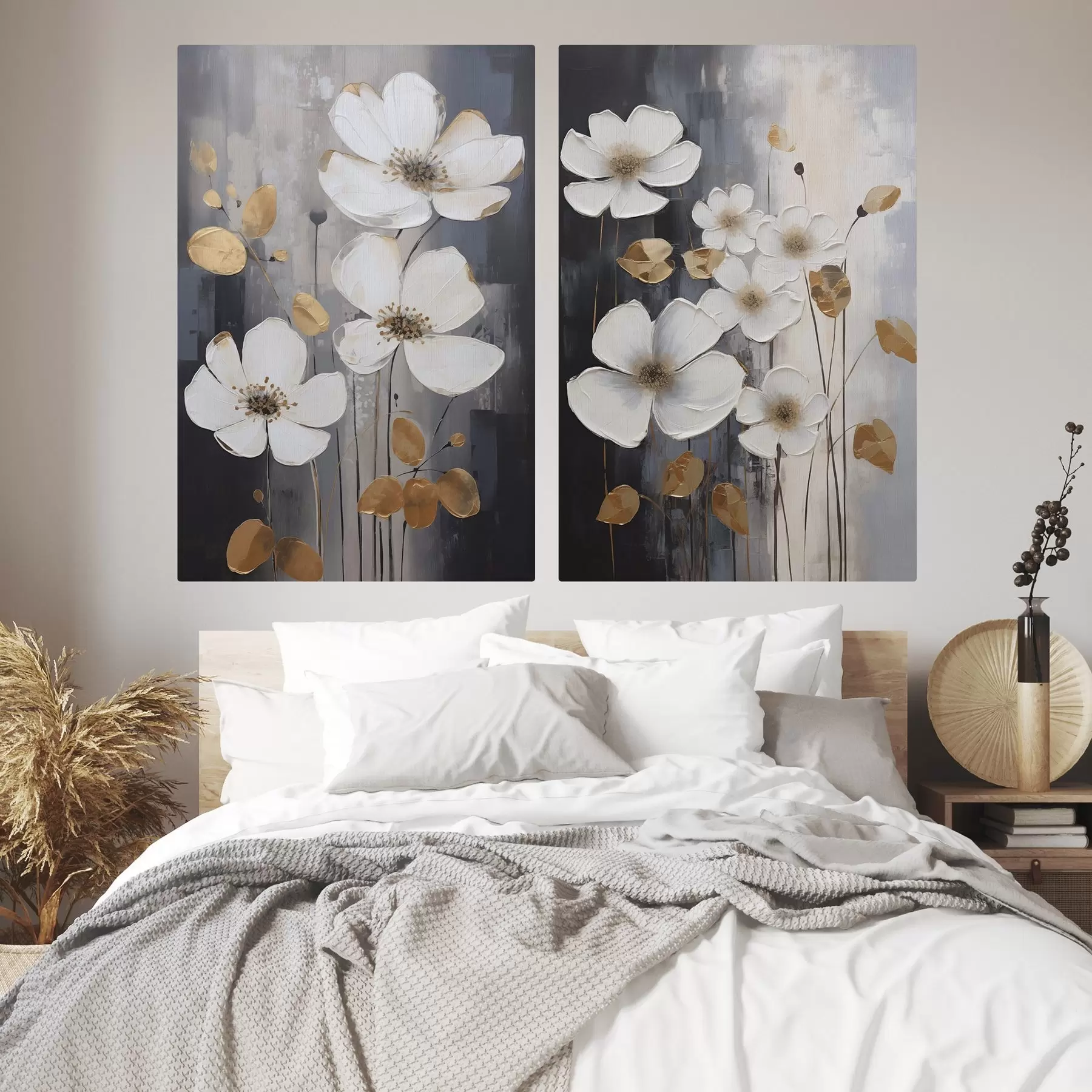 Tablouri Abstracție cu flori, imitație de pictură m30452