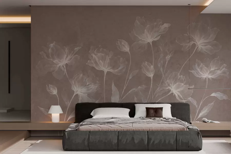 fototapet Flori elegante și aerisite, cu petale translucide dispuse în straturi, pe tulpini lungi și delicate w05579v3