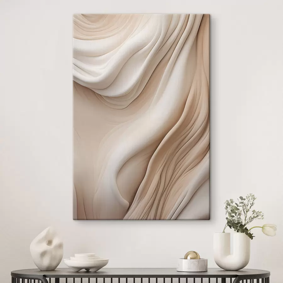 Tablouri Texturi abstracte, fluide, în nuanțe de crem și bej, cu umbre delicate s49175