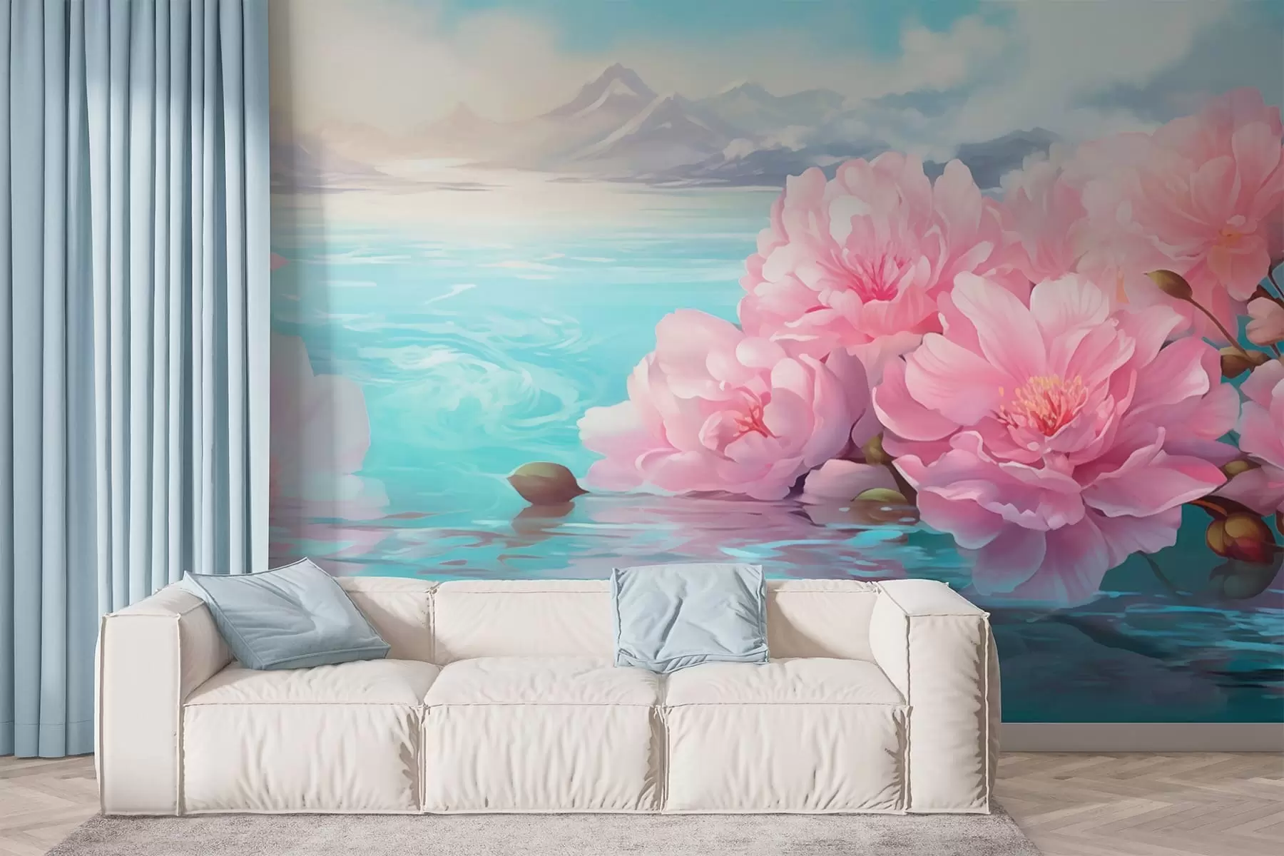 fototapet Un lac cu flori w05621