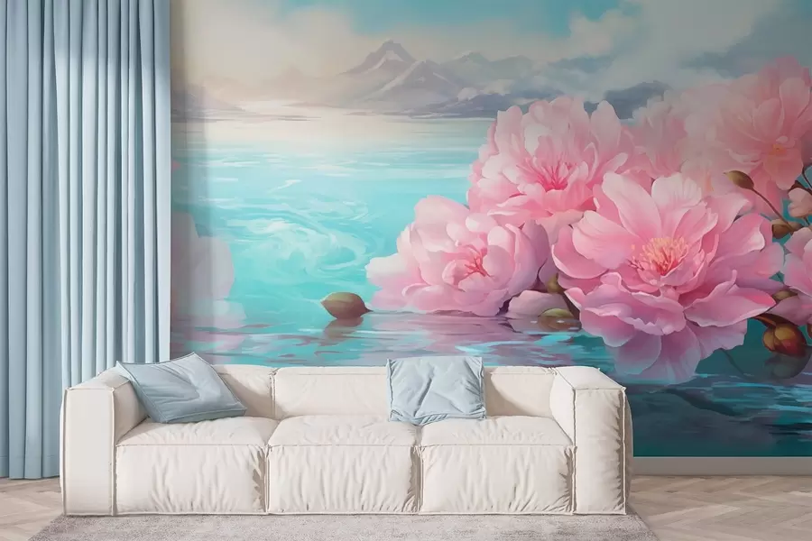 fototapet Un lac cu flori w05621