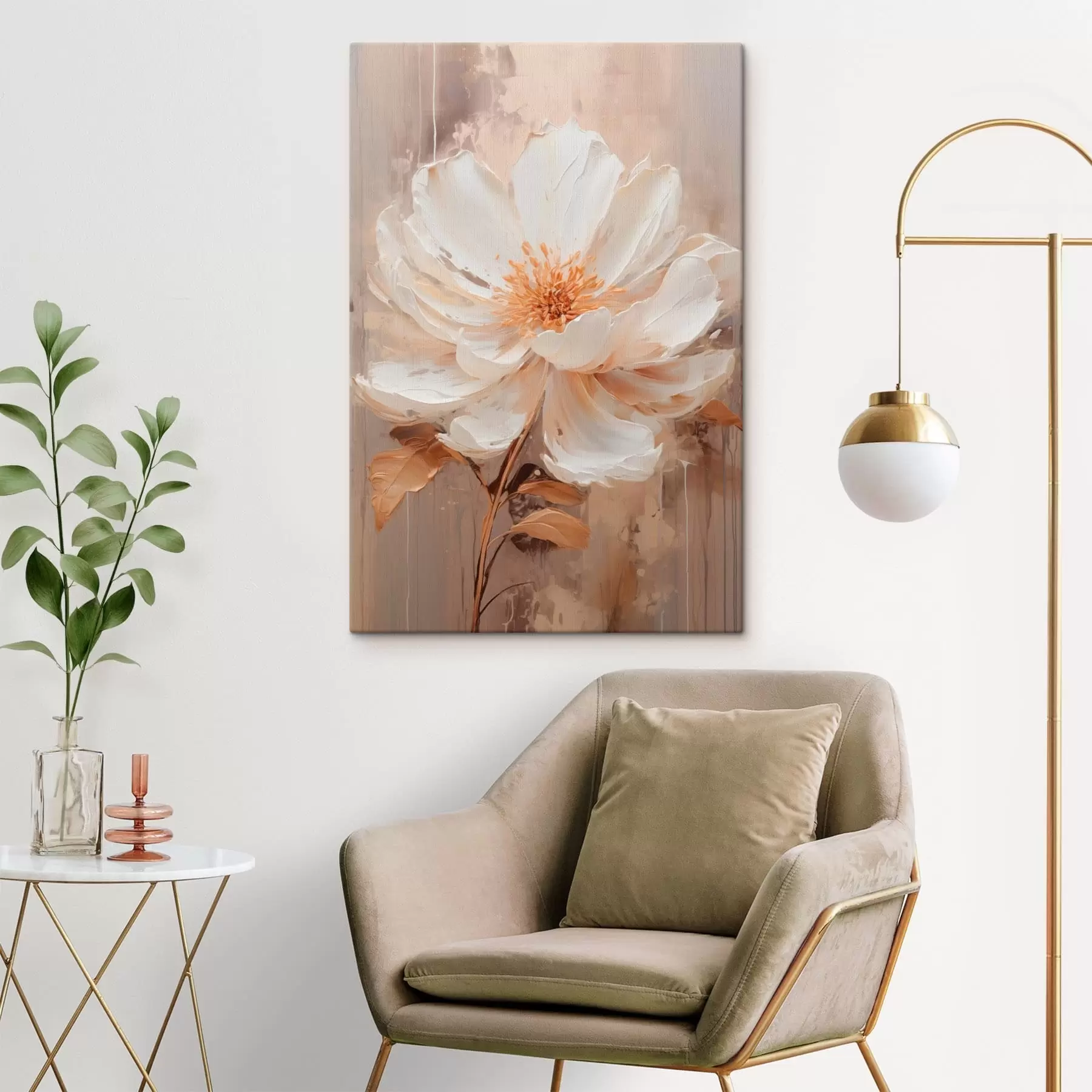 Tablouri O floare delicată pe un fundal abstract, estompat s49181