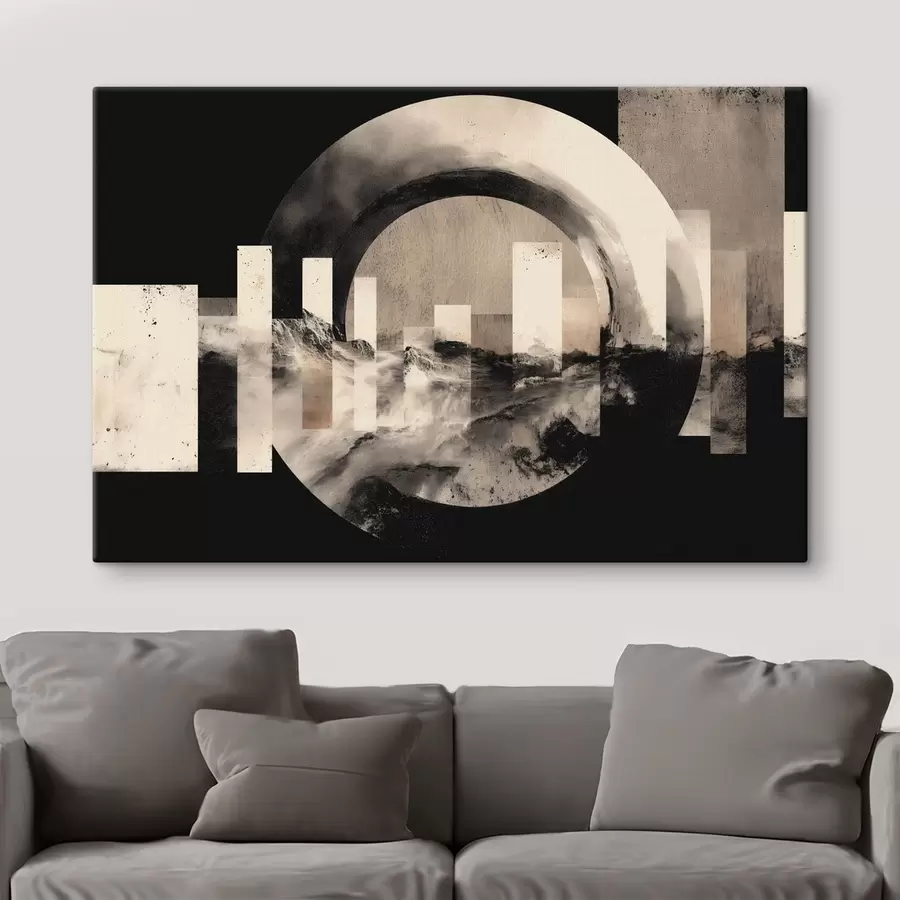 Tablouri Abstracție geometrică cu cercuri și dreptunghiuri s49183