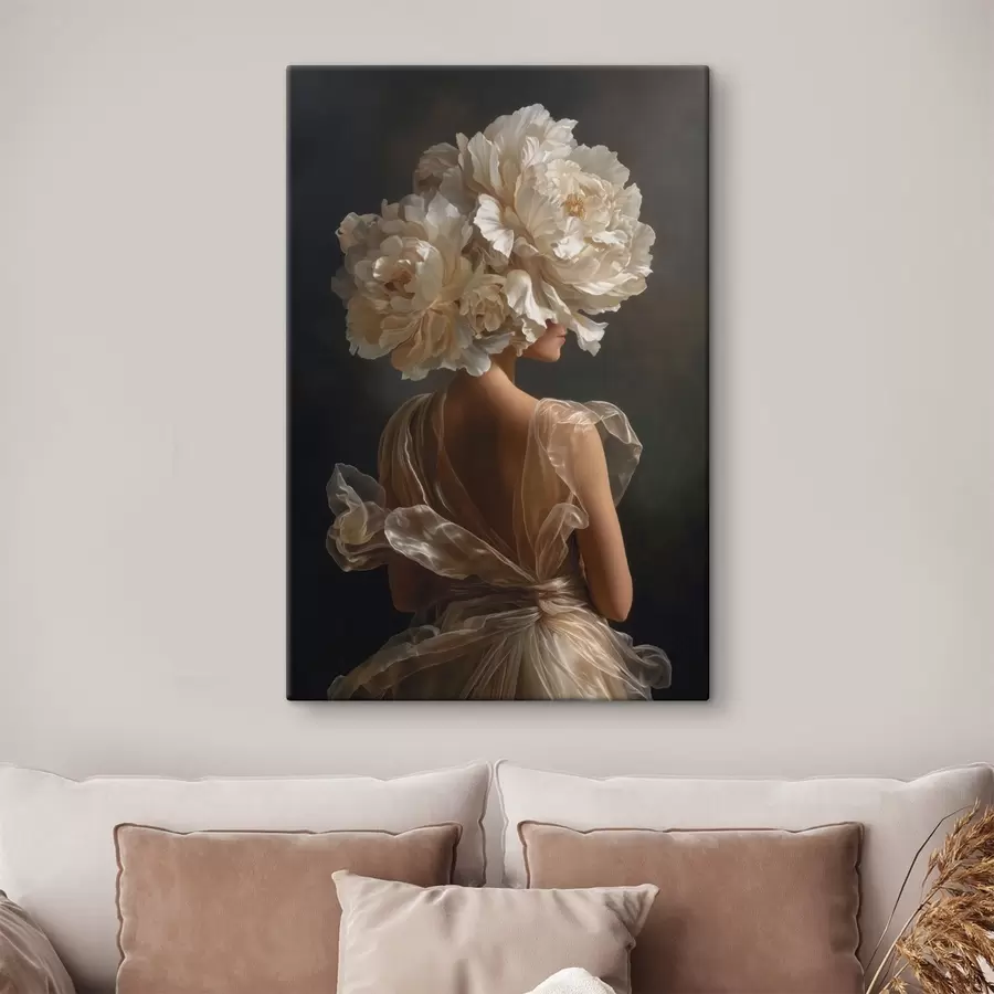 Tablouri Femeie în rochie, cu o coroniță cu flori s49202