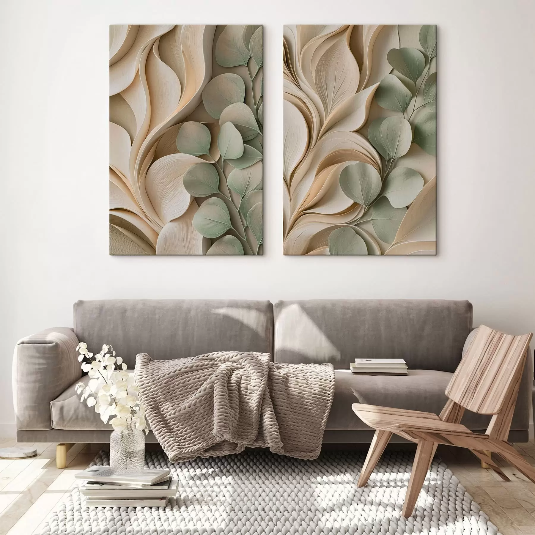 Tablouri Abstracție cu o ramură cu frunze m30463