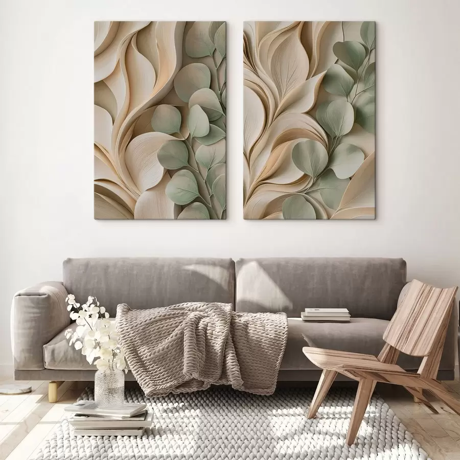 Tablouri Abstracție cu o ramură cu frunze m30463