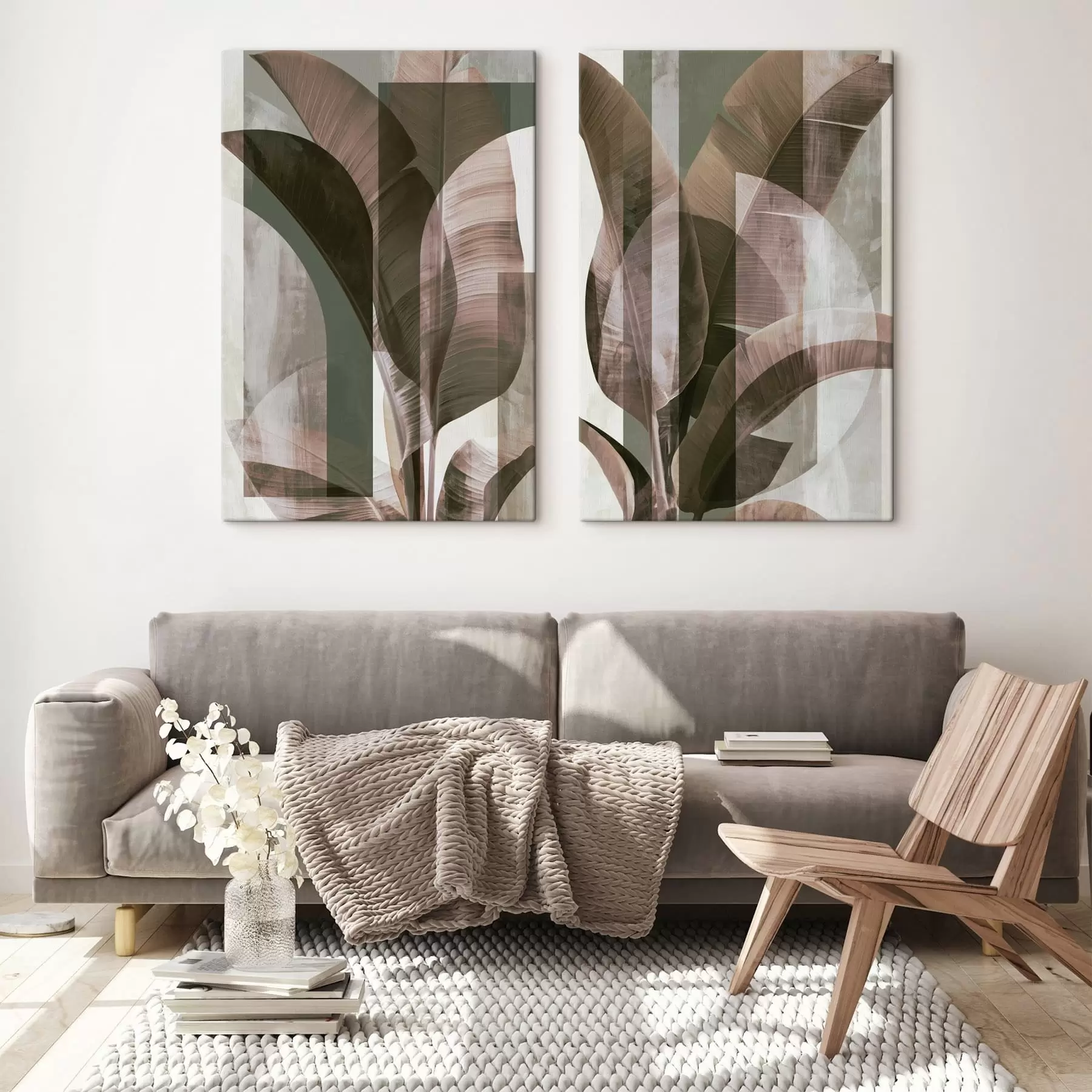 Tablouri Compoziție abstractă cu frunze tropicale m30464