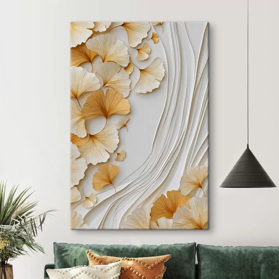 Tablouri O compoziție abstractă cu frunze de ginkgo s49117