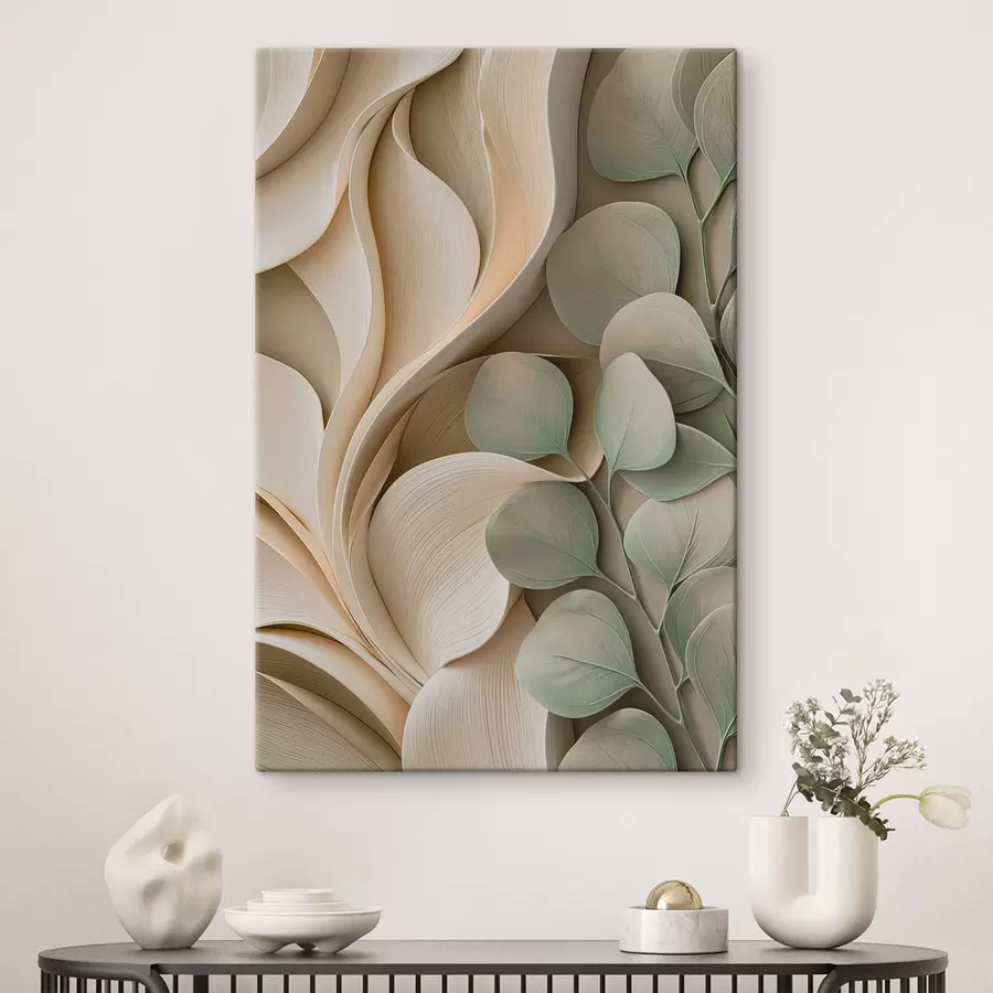 Tablouri Abstracție cu o ramură cu frunze s49122