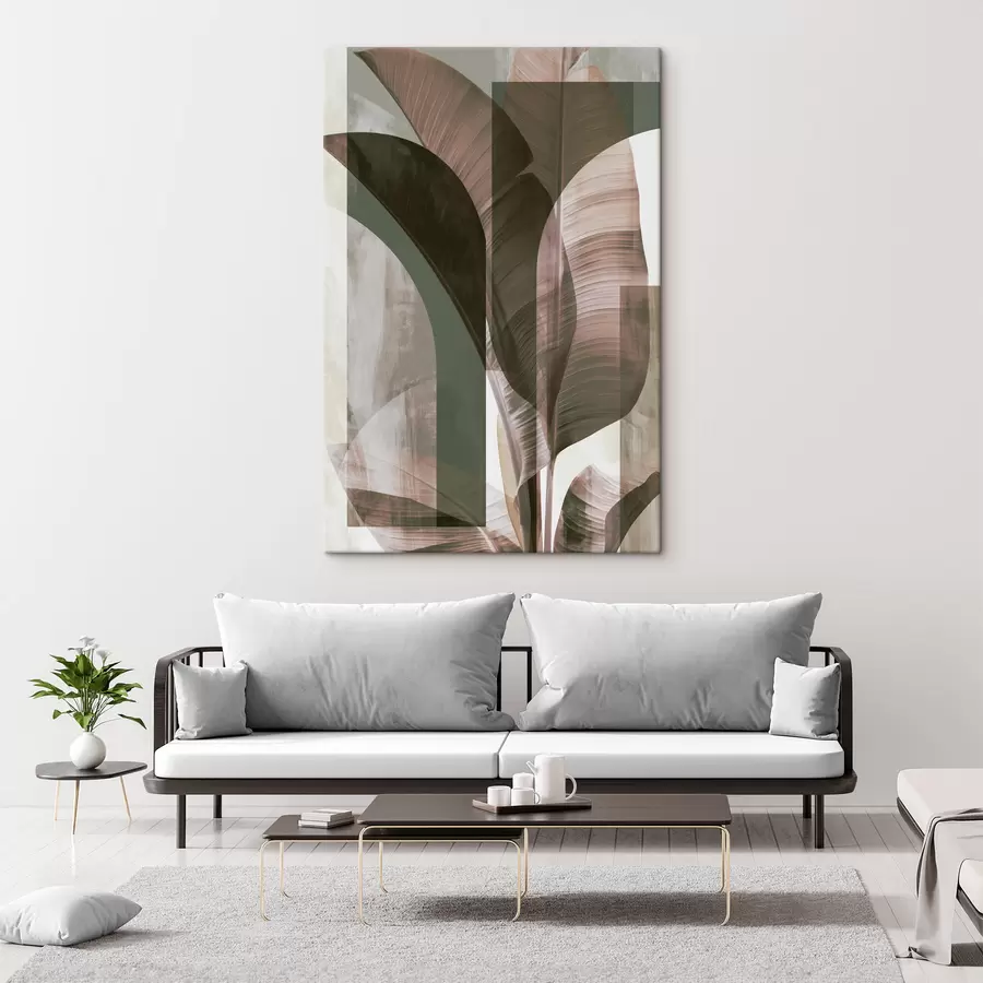 Tablouri Compoziție abstractă cu frunze tropicale s49124