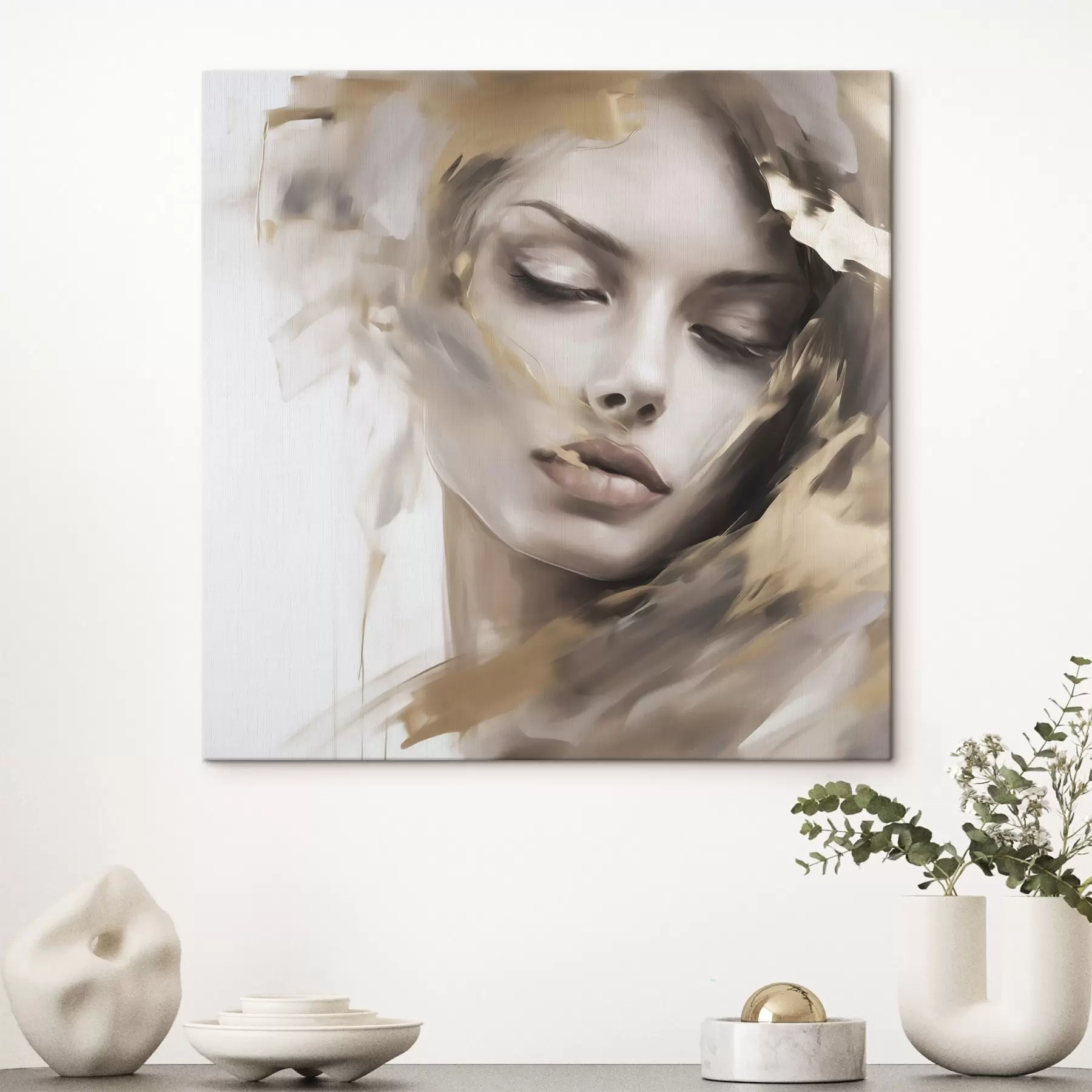 Tablouri Portret abstract al unei fete, imitație de pictură s49131