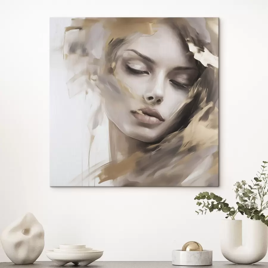 Tablouri Portret abstract al unei fete, imitație de pictură s49131