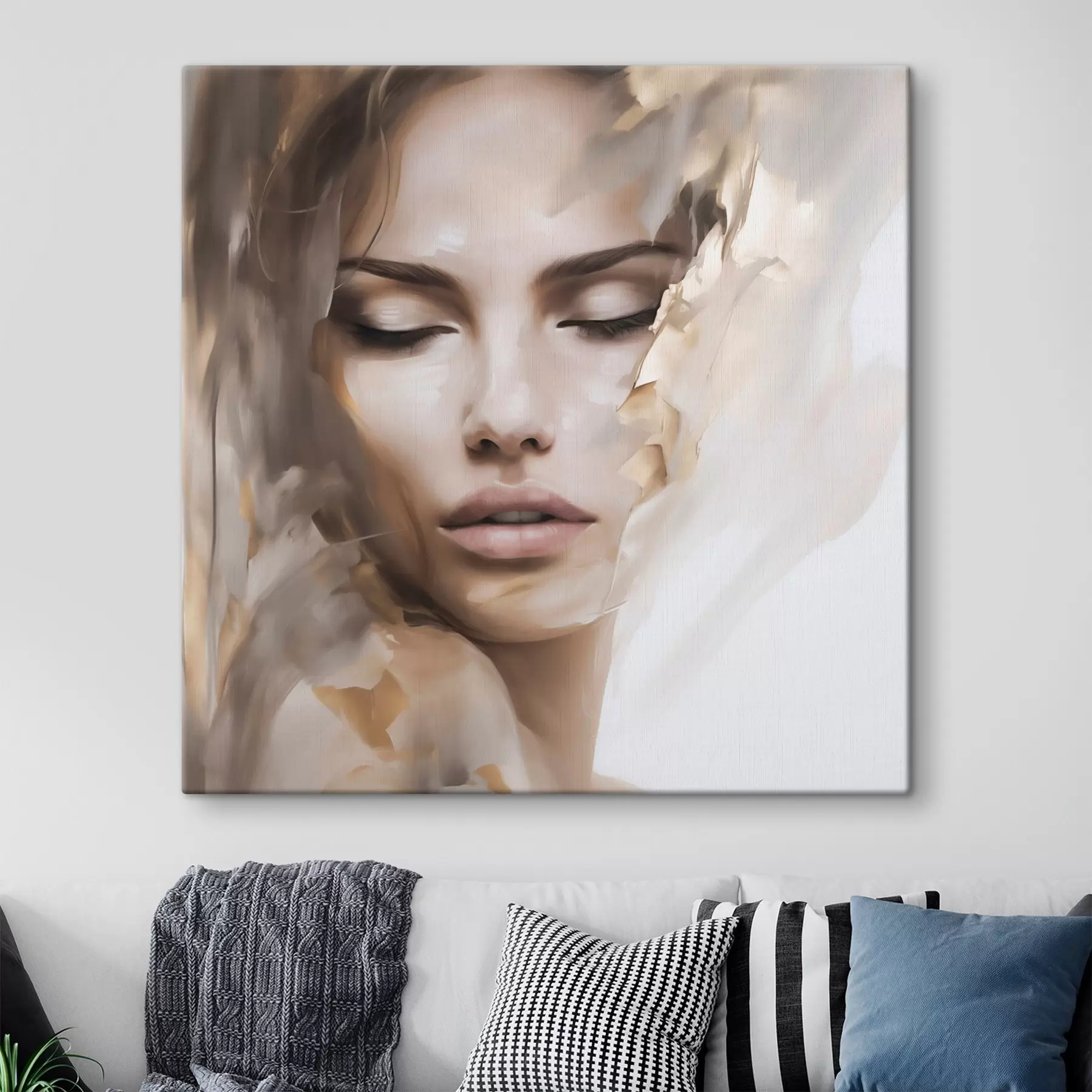 Tablouri Portret abstract al unei femei, imitație de pictură s49132