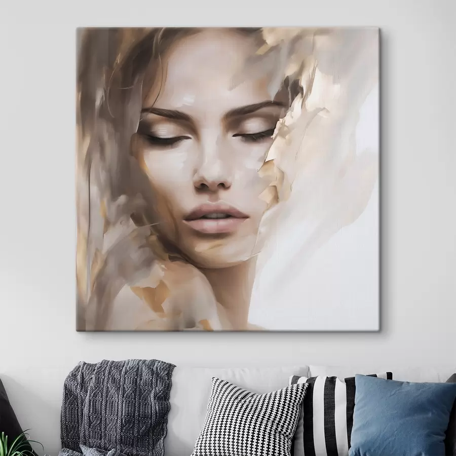 Tablouri Portret abstract al unei femei, imitație de pictură s49132