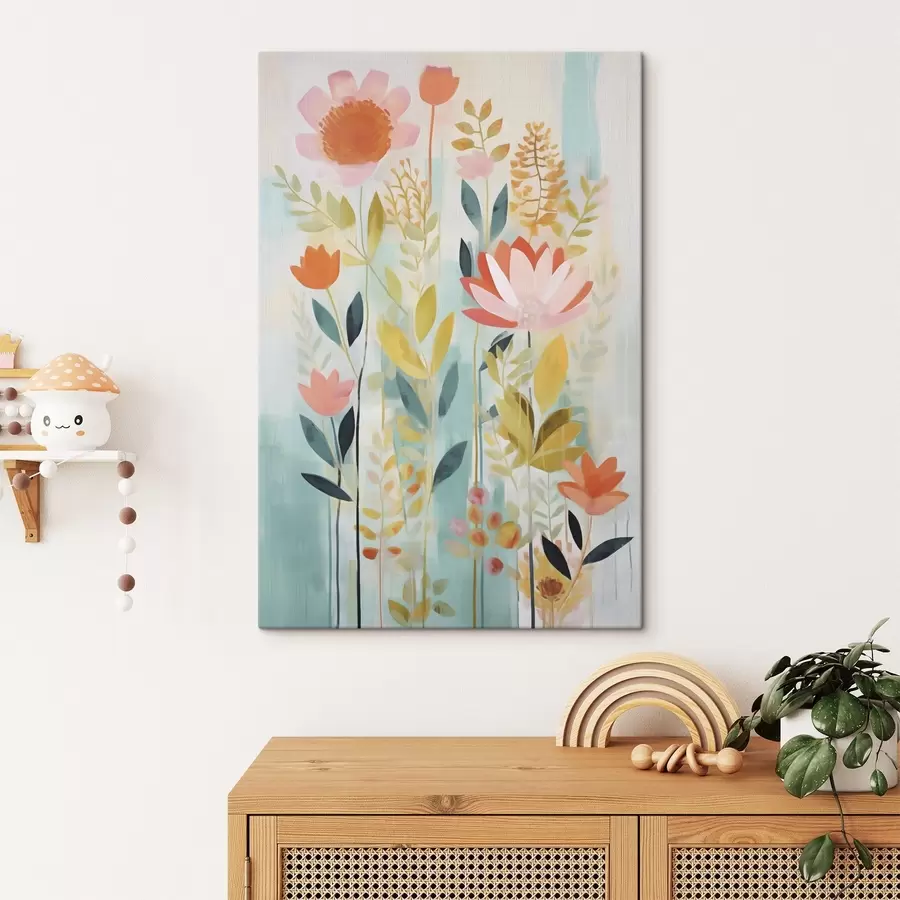 Tablouri Compoziție florală abstractă, imitație de pictură s49139