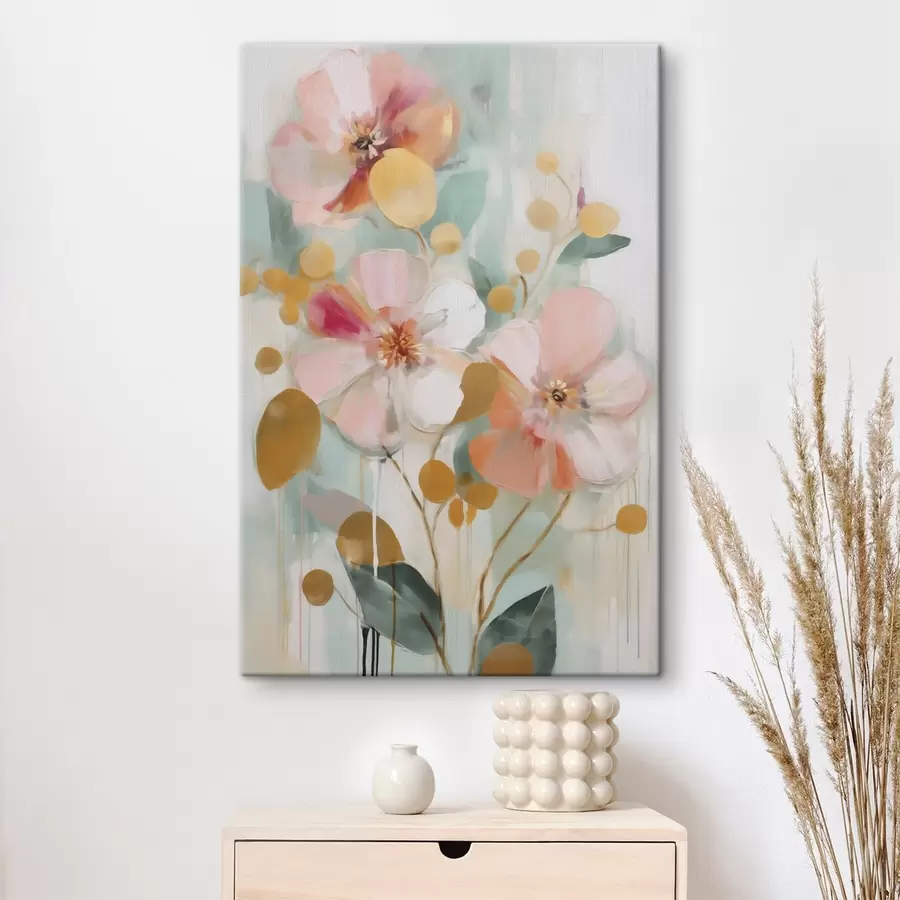 Tablouri Compoziție abstractă cu plante, imitație de pictură s49140