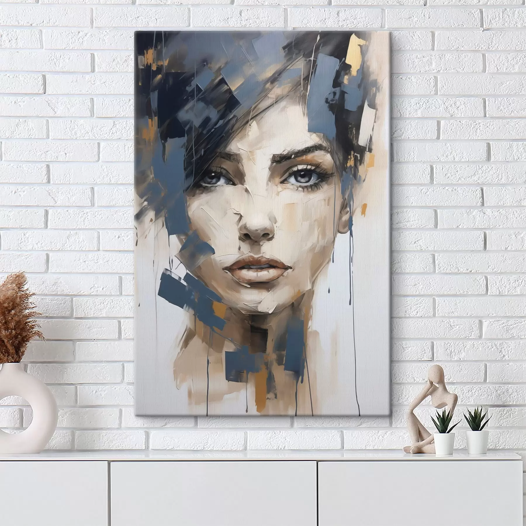 Tablouri Portret abstract al unei fete, imitație de pictură s49141