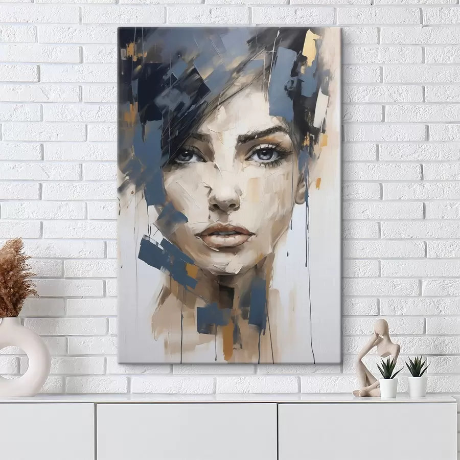 Tablouri Portret abstract al unei fete, imitație de pictură s49141