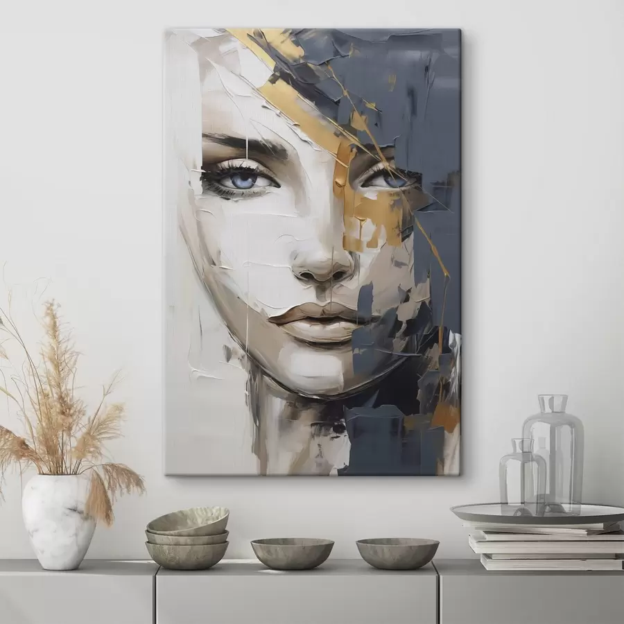 Tablouri Portret abstract al unei femei, imitație de pictură s49142