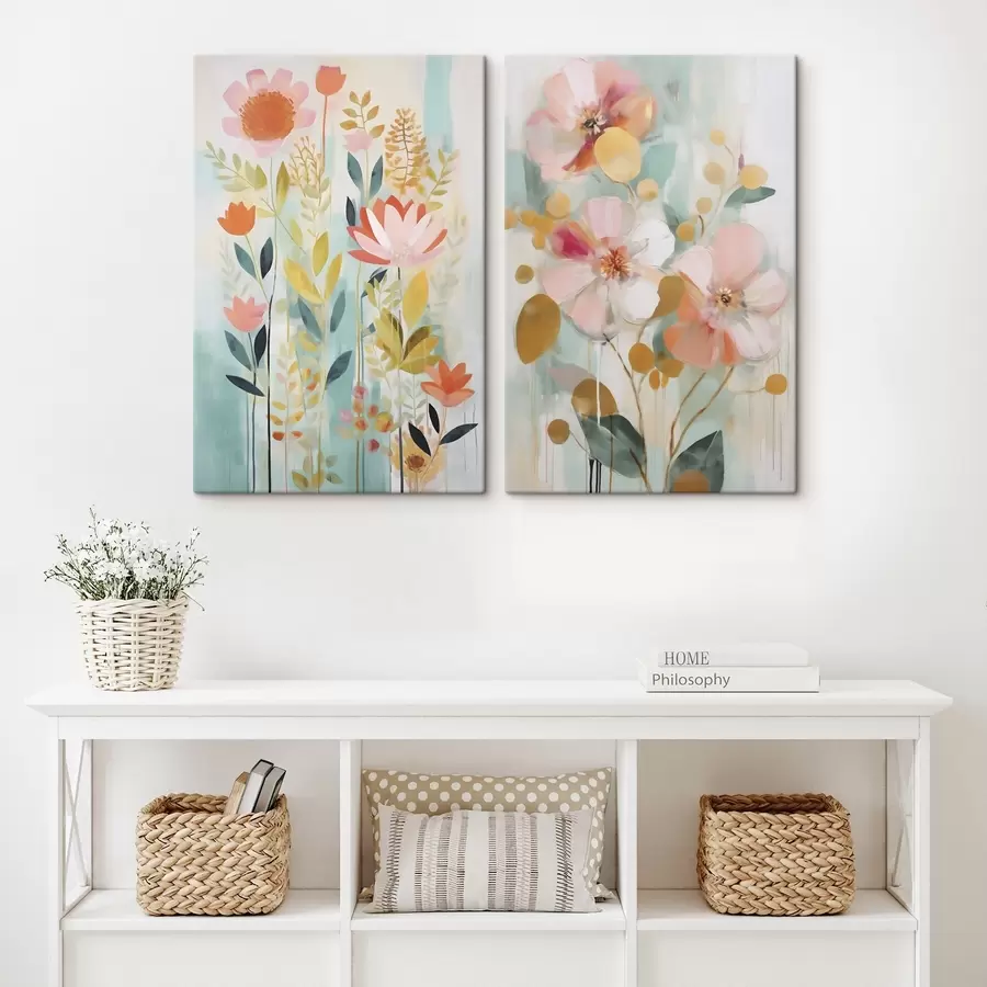Tablouri Compoziție florală abstractă, imitație de pictură m30520