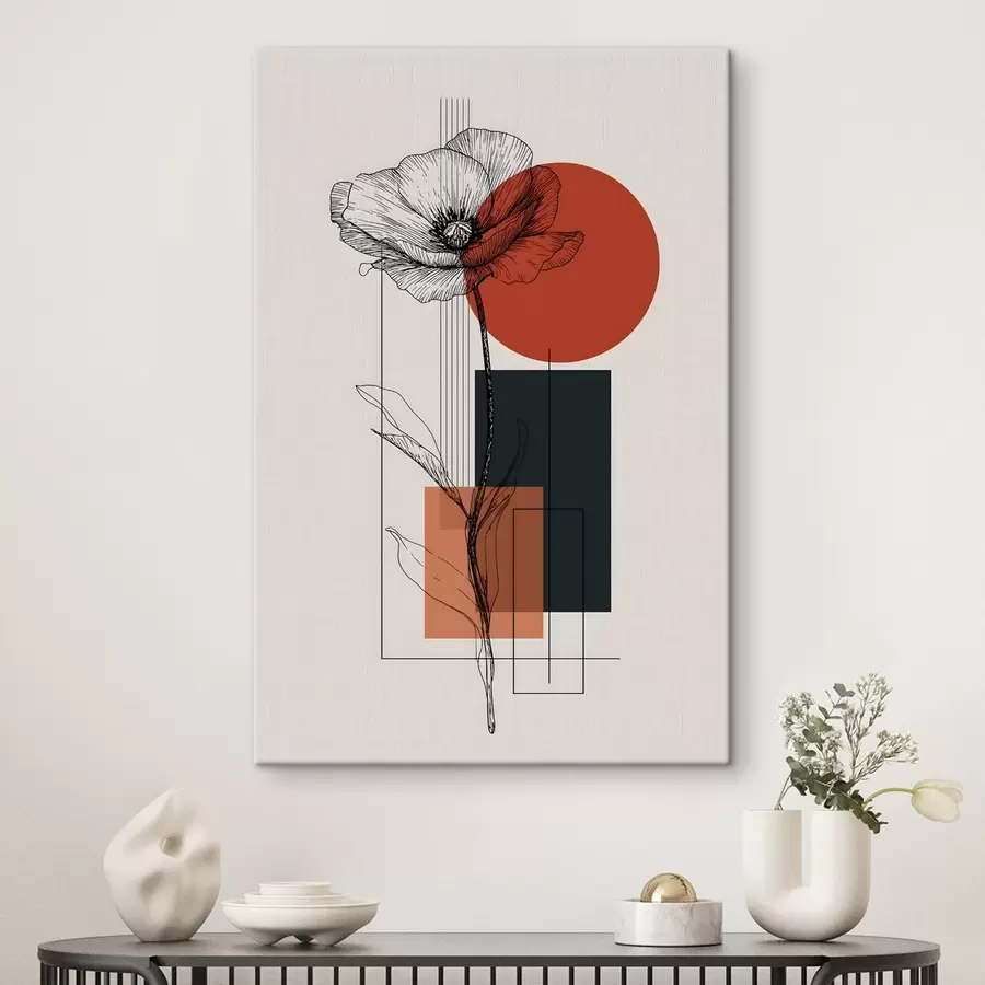 Tablouri Un mac grafic pe un fundal geometric s49229