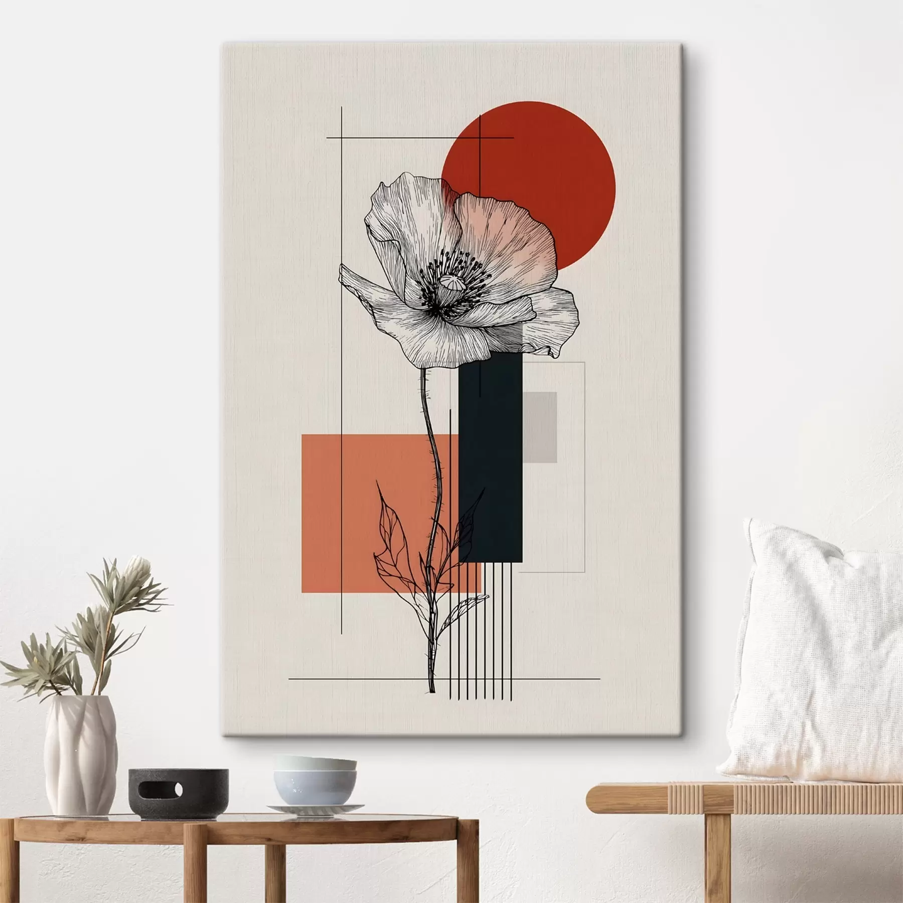 Tablouri Un mac grafic pe un fundal geometric s49230