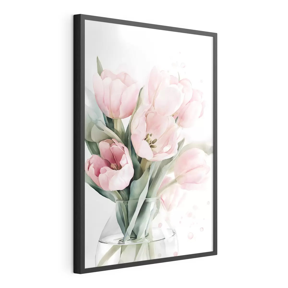 Poster Lalele roz delicate, în stil acuarelă f49225