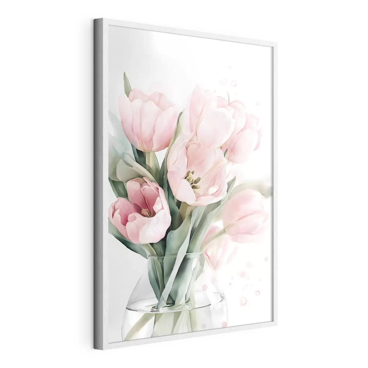 Poster Lalele roz delicate, în stil acuarelă f49225