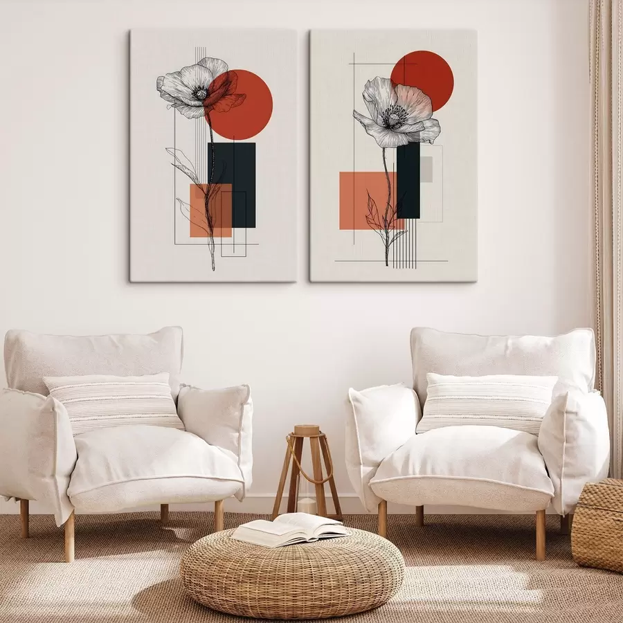 Tablouri Maci grafici pe un fundal geometric m30533