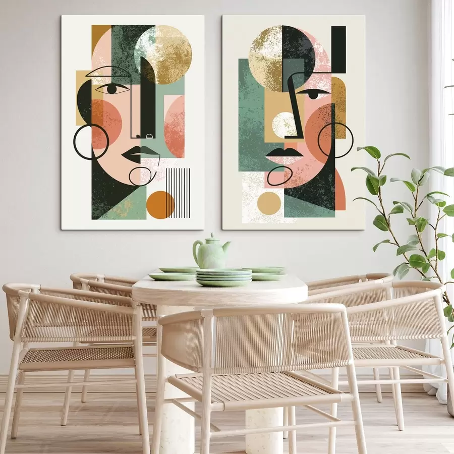 Tablouri Portrete abstracte cu forme geometrice m30465